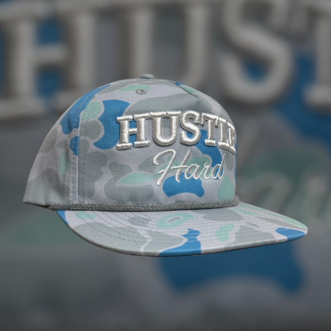 Hustle Hard 3D Puff Embroidered Hat