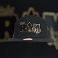 Black Richardson 168 Only Ram Fans Gold Acrylic Patch